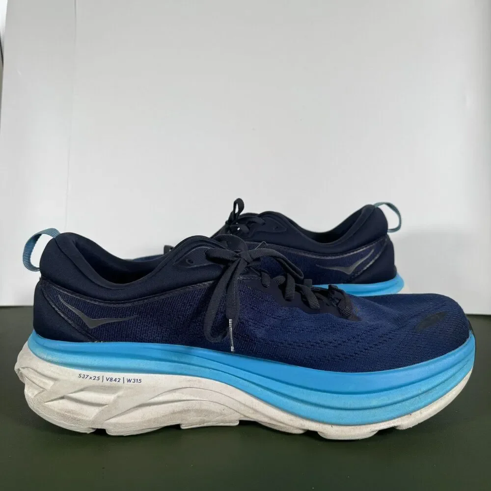 Hoka One One Bondi 8 Blue Running Shoes 1123202 Men's Size 13D (no insoles)